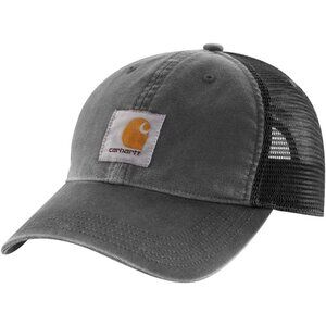Carhartt Men's Black Imported Adjustable Buffalo Sandstone Mesh Back Caps